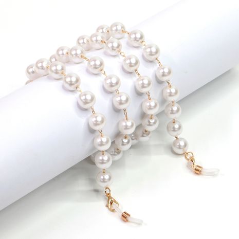 Nouveau 10mm Perle Or Lunettes Chaîne Collier Lunettes de Soleil Anti-perdu chaîne en verre femmes en gros's discount tags
