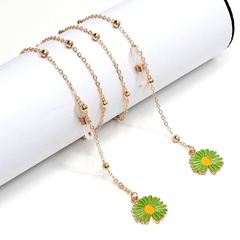 fashion simple golden green daisy color retention bead glasses chain metal chain glasses chain wholesale