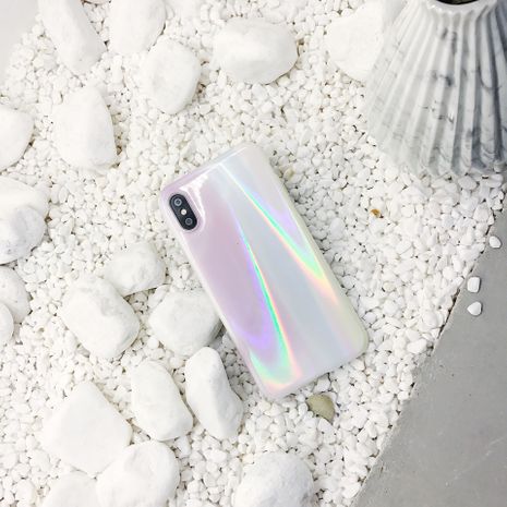 Pink bling laser is suitable for iPhone8plus mobile phone shell 7P aurora apple x silicone anti-fall 6S phone case nihaojewelry wholesale NHFI216506's discount tags