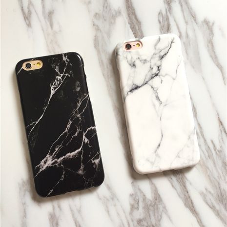 Étui de téléphone portable simple en marbre noir et blanc 8plus pour Apple XSMAX iPhone7Plus étui souple mat en gros's discount tags