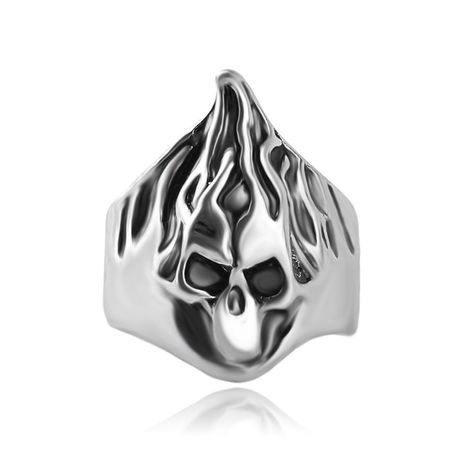 vente chaude accessoires anneau bijoux personnalité rétro exagéré flamme crâne anneau's discount tags