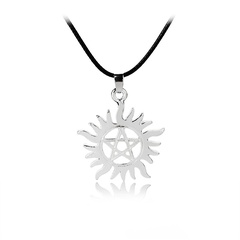 Explosion necklace male clavicle chain personality evil power necklace fashion pentagram sun necklace