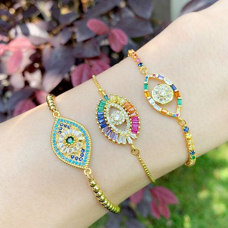 Populaire bracelet bijoux diamant diable oeil coloré cristal yeux bracelet's discount tags