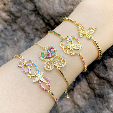 bracelet original petit bracelet papillon frais bracelet en cristal de vent incrusté bracelet en zircon couleur's discount tags