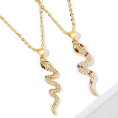 Vente chaude bijoux mode créative en forme de serpent pendentif collier personnalité serpent diamant collier