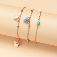 jewelry wholesale temperament butterfly anklet natural abalone shell turquoise foot ornaments wholesale