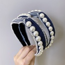 Korean fashion pearl headband simple denim knotted cross widebrimmed headband fashion girl hair band wholesale hair accessoriespicture20
