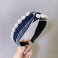 Korean fashion pearl headband simple denim knotted cross widebrimmed headband fashion girl hair band wholesale hair accessoriespicture25