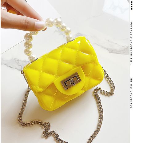Pearl portable small bag mini silicone bag  new candy color chain bag shoulder messenger lipstick bag nihaojewelry wholesale NHGA217925's discount tags