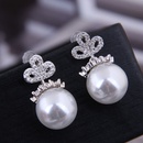 Exquisite 925 Silver Post Korean Fashion Copper Micro Inlay Zircon Pearl Earrings wholesalepicture3