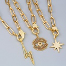 necklace thick chain necklace rainbow pendant necklace colorful zircon Hiphop necklace wholesalepicture22