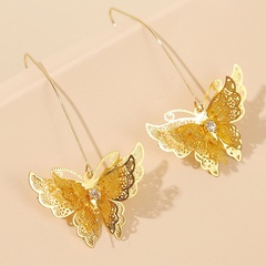 Korean three-dimensional multilayer butterfly earrings personality trend insect earrings jewelry wholesale nihaojewelry