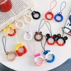 Cartoon cute silicone ring short pendant mobile phone universal lanyard key creative apple small hanging jewelry applicable NHFI218542