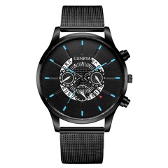 Reloj de correa de malla para hombre hueco ultrafino moda simple calendario simple reloj de cuarzo para hombre reloj de negocios al por mayor nihaojewelry