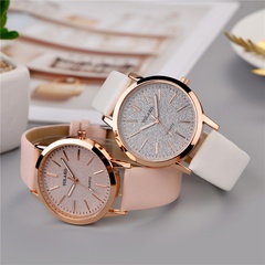 ladies watch fashion simple PU belt starry glitter pink quartz casual belt watch  wholesale nihaojewelry