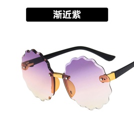 Round wave flower childrens sunglasses frameless trim new fashion boys and girls colorful kids sunglassespicture18