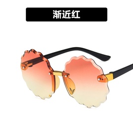 Round wave flower childrens sunglasses frameless trim new fashion boys and girls colorful kids sunglassespicture19