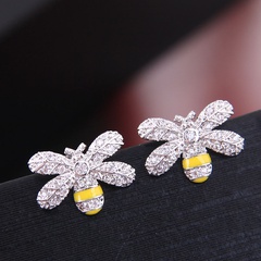 Exquisite Korean fashion women’s earrings copper micro inlay zircon bee temperament earrings wholesale nihaojewelry