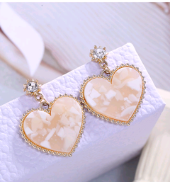 Pendientes de corazón de durazno dulce y simple de metal de moda coreana al por mayor nihaojewelry