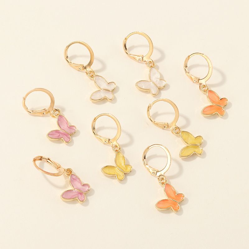 fashion jewelry new candy color dripping butterfly earrings temperament butterfly earrings wholesale nihaojewelry NHNZ218908