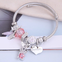 fashion metal wild pan DL simple and wild shine bunny pendant multi-element accessories personalized bracelet wholesale nihaojewelry