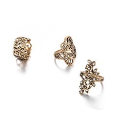 bijoux de mode incrusté alliage de feuilles de diamant Japon et Corée du Sud personnalité évider bague d'amour costume quatre pièces en gros nihaojewelry