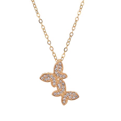 explosion necklace temperament full diamond butterfly necklace clavicle chain cute insect golden butterfly necklace wholesale nihaojewelry's discount tags
