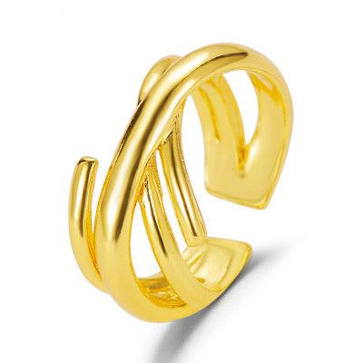 new ring fashion multi-layer interwoven ring retro geometric opening couple ring cross ring wholesale nihaojewelry  NHMO219160's discount tags