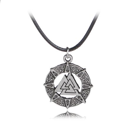 Explosion Triangle Necklace Nordic Viking Retro Valknut Scandinavian Pirate Necklace wholesale nihaojewelry's discount tags