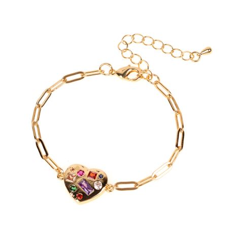 new accessories diamond love bracelet heart-shaped pendant temperament bracelet punk hip-hop tide wholesale nihaojewelry's discount tags