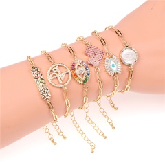 new accessories wholesale micro-set color zircon bracelet punk style thick chain bracelet wholesale nihaojewelry