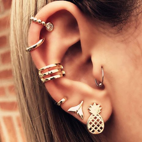 hot sale alloy fishtail pineapple fruit earrings combination set 7 piece set wholesale nihaojewelry's discount tags