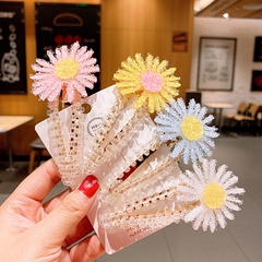 Korean fashion spring and summer small daisy hairpin crystal BB clip flower rhinestone edge clip Mori headdress