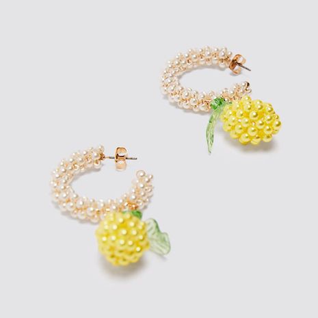 fashion trend handmade beaded pineapple earrings personality pearl earrings jewelry wholesale nihaojewelry's discount tags
