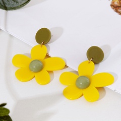 Korean Hyuna girl heart flower acrylic earrings geometric resin earrings jewelry wholesale nihaojewelry
