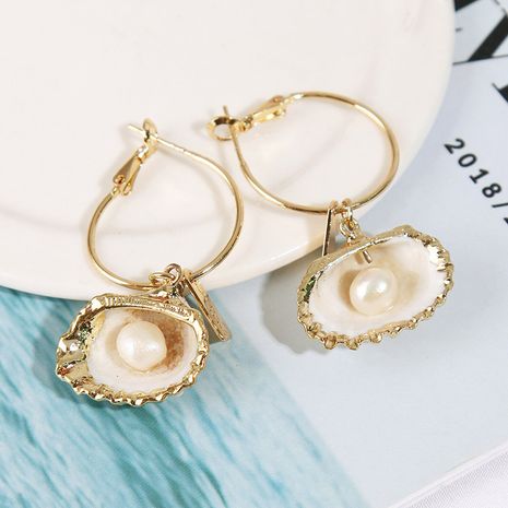 exaggerated irregular natural pearl shell earringsalloy personality geometric earrings jewelry wholesale nihaojewelry's discount tags