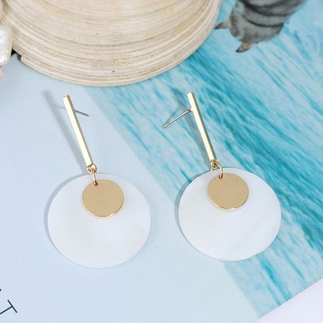 Korean-style geometric round alloy shell earrings fashion trend wholesale nihaojewelry's discount tags