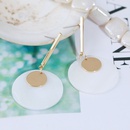 Koreanstyle geometric round alloy shell earrings fashion trend wholesale nihaojewelrypicture11