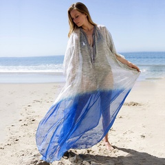 new chiffon loose large size blouse beach long skirt robe-style holiday skirt bikini blouse wholesale nihaojewelry