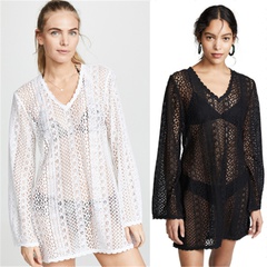 new lace lace sun protection beach dress sexy long-sleeved bikini outer cover swimsuit wholesale nihaojewelry
