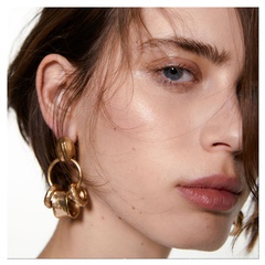 fashion exaggerated metal ring earrings explosion earrings retro alloy earrings wholesale nihaojewelry