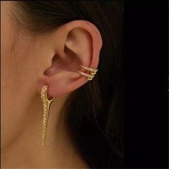 earrings retro gradient diamond zircon water drop earrings French fashion earrings zircon ear bone clip wholesale nihaojewelry