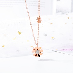 new simple and cold style temperament niche design light luxury clavicle chain small daisy stainless steel necklace wholesale nihaojewelry