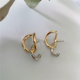 Creative design contrast color earrings niche fashion personality retro temperament cold wind double color earrings wholesale nihaojewelrypicture16