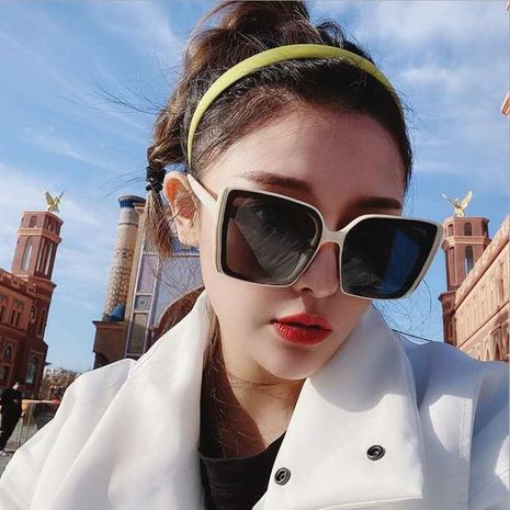 Women's large-frame sunglasses Korean street shot plain sunglasses trendy wild glasses retro decorative sunglasses wholesale nihaojewelry's discount tags
