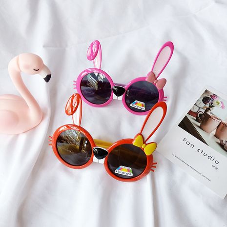 Children polarized sunglasses long ears rabbit cartoon shape baby anti-UV sunglasses boys and girls wholesale nihaojewelry's discount tags