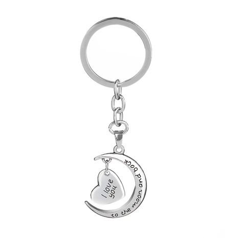 explosion keychain English letters I love you to the moon and back couples keychain wholesale nihaojewelry's discount tags