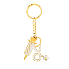 Fashion explosion key chain Dr. Mystery syringe stethoscope creative personality key chain small pendant wholesale nihaojewelry