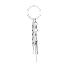 explosion key chain fun mini medical thermometer syringe pendant key chain pendant jewelry wholesale nihaojewelry