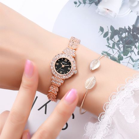 Diamond Ladies Fashion Watch Roman Scale Small Women's Quartz Steel Band Wrist Watch wholesale nihaojewelry's discount tags